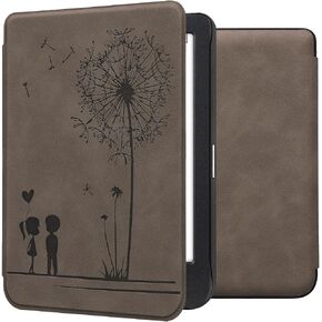 kwmobile Cover Compatible with Kobo Clara BW/Colour Cover - eReader Case - Meow Cat Grey/Black in Saudi Arabia
