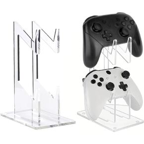 nymus Controller Holder 2-Tier Game Controller Holder Stand for Desk, Universal Storage Organizer Controller Stand Transparent Acrylic
