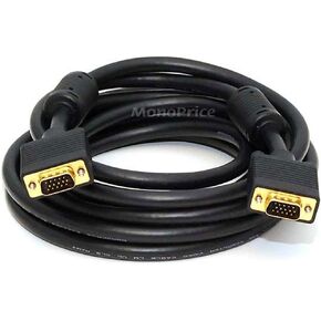 Monoprice 15Ft Super VGA M/M CL2 Rated (for in-Wall Installation) Cable w/Ferrites (Gold Plated)