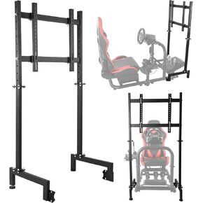 Anman Racing Pro Visualizer Display Stand Fit for Round Tube Racing Simulator Cockpit ,Supports 24 to 55 Inch Screen Driving Monitor Mount Bracket, Adjustable Stable Sim Race Monitor Stand