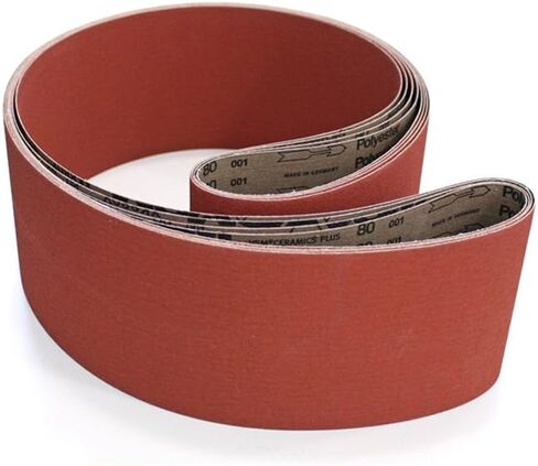 VSM Abrasive Belt, 6" Width, 48" Length, Ceramic, 120 Grit, Tear-Resistant Flexible Cloth Backing, Pack of 3 Durable Abrasive Belts, Hand-Held Machine Compatible in Saudi Arabia
