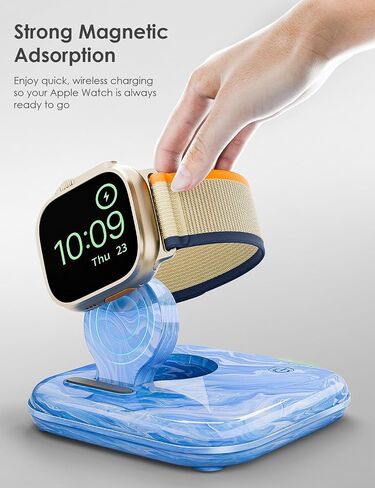 محمول لشاحن Apple Watch 2000mAh-بنك طاقة مغناطيسي قابل للطي للسلسلة 2-10/SE/Ultra1/2 ، شاحن احتياطي للطوارئ مع كابل Type-C Travel in Kuwait
