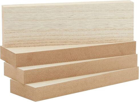 4 Pack Unfinished MDF Wooden Boards for Crafts, 1 Inch Thick Rectangle Wooden Blocks (5 x 3 in) in Saudi Arabia