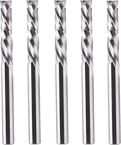 SpeTool Spiral Compression Router Bits 1/4" Shank,1-1/4Inch Cutting Length, Extra Long 3 Inch OVL,Carbide UP Down CNC Router Bits End Mill for Wood Mortises Carving Engraving in Saudi Arabia