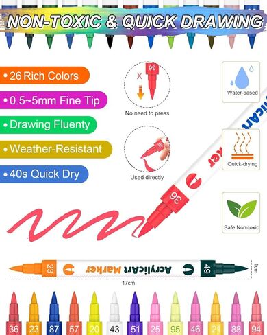 12 Colors Paint Pens Paint Markers in Kuwait