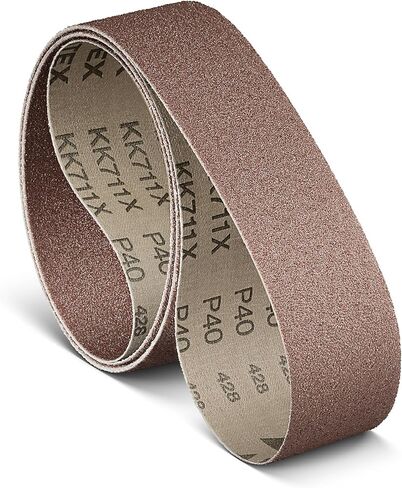 VSM Abrasive Belt, 6" Width, 48" Length, Aluminum Oxide, 80 Grit, Tear-Resistant Flexible Cloth Backing, Pack of 3 Durable Abrasive Belts, Hand-Held Machine Compatible in Saudi Arabia
