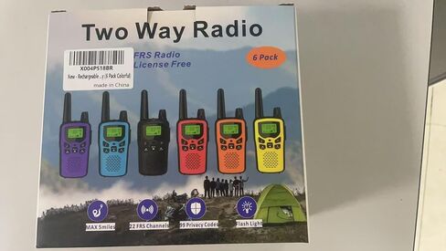 Rechargeable Walkie Talkies Long Range for Kids, Walky Talky VOX with 22 FRS Channels, 99 Privacy Codes Two Way Radio,1200mAh Li-ion Battery, for Camping Hiking Emergency (2 Pack Colorful) in Saudi Arabia