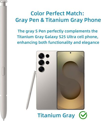 استبدال القلم S25 Ultra S لـ Samsung Galaxy S25 Ultra 5G جميع الإصدارات ، Galaxy S25 Ultra Pen + Tips (رمادي فاتح) in Kuwait