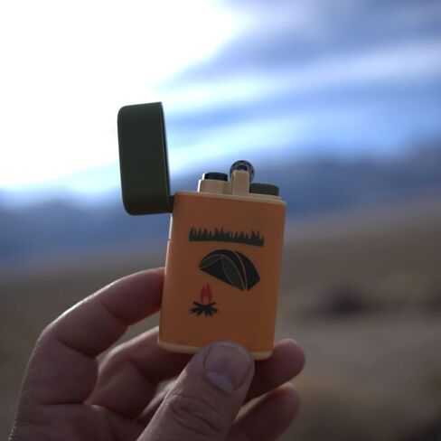 MK Lighter Outdoor Series Camper 4-Pack Designs ، Trank Tank ، Flame Flame ، Prepping & Camping ، ولاعات البقاء (Camper-E-B-2pc) in Kuwait
