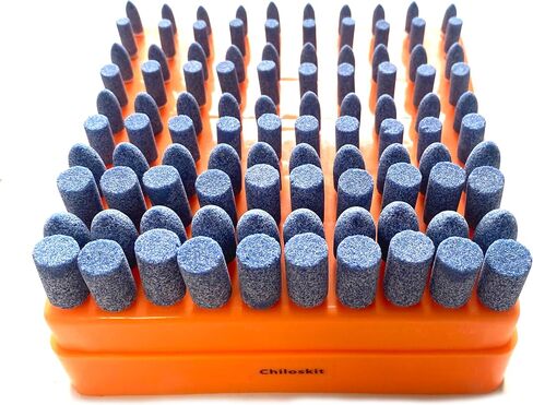 Chiloskit 100pcs Ceramic Polishing Buffing Grinding Bit Ceramic Abrasive Mounted Stone Grinding Head 1/8" Shank Compatible with Rotary Accessories Bit Rotary Tool Attachment (Ceramic) in Saudi Arabia