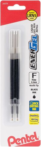 Pentel® EnerGel® Liquid Gel Pen Refills, Needle Point, 0.7 mm, Black Ink, Pack of 2 in Kuwait