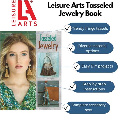 LEISURE ARTS Tasseled Jewellery Set, Multicoloured, 21.08 x 27.43 x 0.25 cm in Saudi Arabia