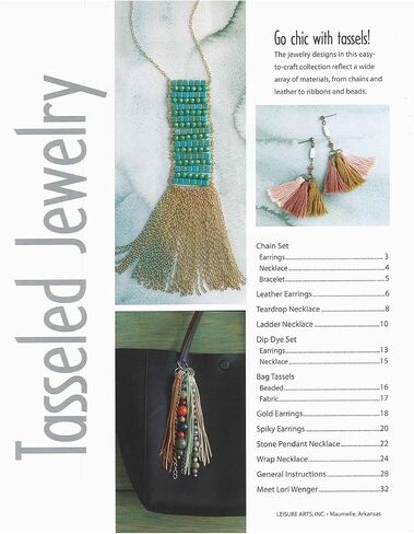 LEISURE ARTS Tasseled Jewellery Set, Multicoloured, 21.08 x 27.43 x 0.25 cm in Saudi Arabia