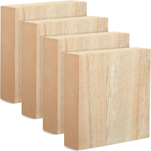 Unfinished MDF Wood Squares for Crafts, Wooden Blocks, 1 Inch Thick (6x6 in, 4 Pack) in Saudi Arabia