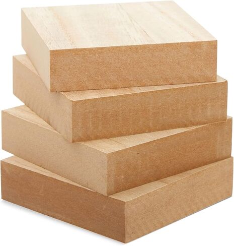 Unfinished MDF Wood Squares for Crafts, Wooden Blocks, 1 Inch Thick (6x6 in, 4 Pack) in Saudi Arabia