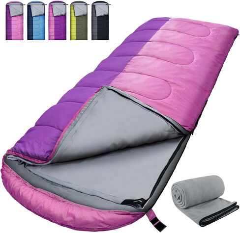 XL 10 Degree Sleeping Bags Waterproof for Adults 350GSM Machine Washable with Compression Sack for 3-4 Season Camping Outdoor in Kuwait