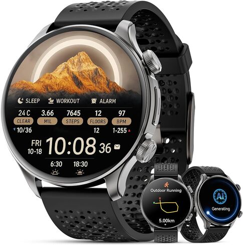GPS Smart Watches for Men (Answer/Make Call), 1.60" AMOLED Display Smartwatch, 170+ Sports Modes Fitness Tracker Watch with Compass Pedometer, 5ATM Waterproof Mens Smart Watch for Android iPhone in Saudi Arabia