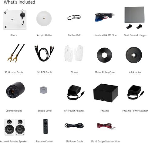 Fluance Reference RT85 High Fidelity Vinyl Turntable (Piano Black), PA10 Phono Preamp and Ai61 Powered 6.5" Bookshelf Speakers (Black Ash), Ortofon 2M Blue Cartridge, 120W Class D Amplifier, Bluetooth in Saudi Arabia