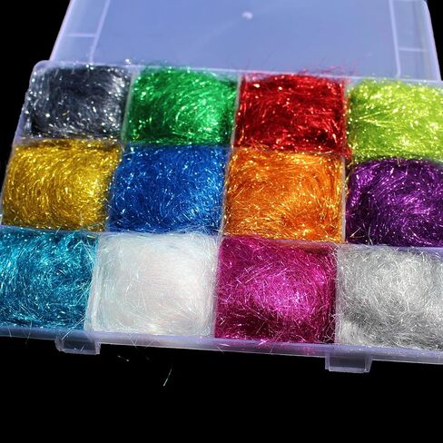 12 Colors ICE Dubbing Box Ice Dub Wing Body Trout Nymph Fly Fishing Tying Materials in Saudi Arabia