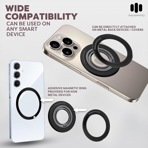 حامل الهاتف المغناطيسي الجديد 2025 ، تم قبضة حلقة الهاتف المغناطيسية 360 درجة من أجل Magsafe ، تم ترقيته من الهاتف المغناطيسي القوي ، المتوافق مع iPhone 16 Pro Max 15 14 13 12. in Saudi Arabia
