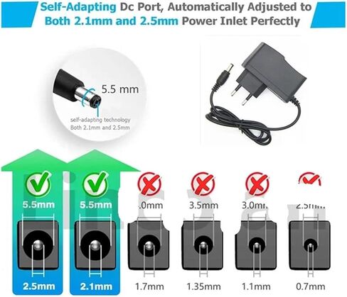 DC 9V 1A Converter Adapter 5.5mm X 2.1(EU) in Saudi Arabia