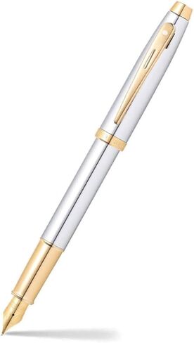 قلم حبر Sheaffer 100 لامع باللون الأزرق مع زخرفة من الكروم المصقول وسن متوسط in Kuwait