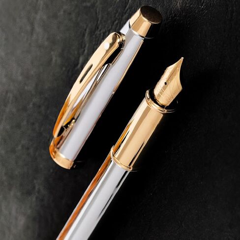 قلم حبر Sheaffer 100 لامع باللون الأزرق مع زخرفة من الكروم المصقول وسن متوسط in Kuwait