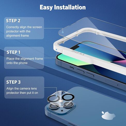 Omoton 3 Pack for iPhone 16E Screen Protector 2025 6.1 بوصة ، واقي شاشة زجاجي مقسى لـ iPhone 16E ، خالي in Saudi Arabia