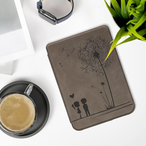 غطاء kwmobile متوافق مع Kobo Clara BW/غطاء ملون - حافظة القارئ الإلكتروني - Meow Meow Gray in Kuwait