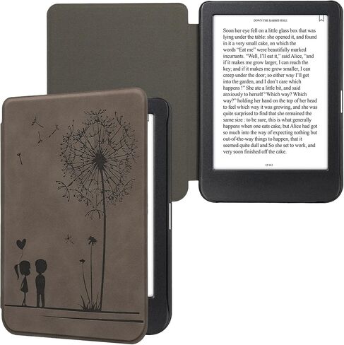 غطاء kwmobile متوافق مع Kobo Clara BW/غطاء ملون - حافظة القارئ الإلكتروني - Meow Meow Gray in Kuwait