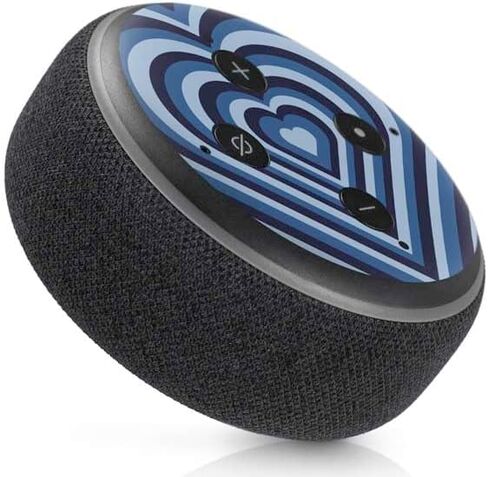 Skinit Skinit Audio Audio Skin متوافق مع Amazon Echo Dot 3 - تصميم نمط القلب الأزرق المرخص رسميًا in Kuwait