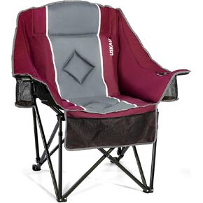 Double Camping Chair for Adults Oversized 2 Person Loveseat Chair for Heavy People, Folding Padded Outdoor Seat with Cup Holders & Carry Bag, 660 lbs Capacity, for Camping, Sports, Backyard