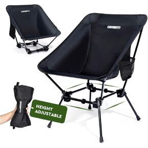 Lightweight Camping Chair, Portable Folding Chair for Camp, Backpacking, Beach, Hiking, Outdoors, Picnics, Black