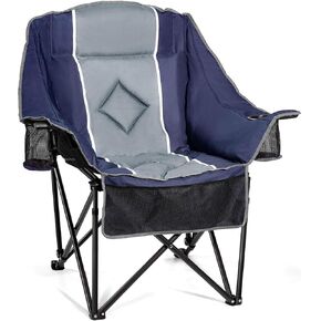 Oversized Double Camping Loveseat Chair for Adults, XL Heavy Duty 2 Person Comfy Couch with Cup Holders & Storage Pocket, Folding Portable Outdoor Chair for Camp, Yard, Fishing, Lawn,Tailgating