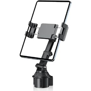 PLDHPRO Tablet Holder for Car Cup Phone Stand Mount 360° Rotation with Adjustable Arm Compatible with iPad Galaxty Tab/Z Fold 5.1''-15.6'' Phones Tablets, Vehicle Travel Essentials Accessories