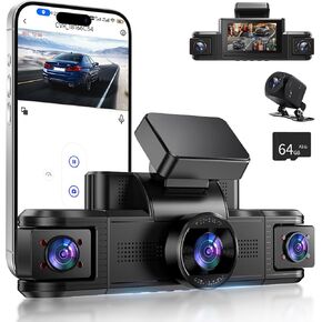 Dash Cam Front and Rear Inside Left Right 360°View - 4 Channel FHD 2K+1080Px2+720P Dash Camera, Built-in 5G WiFi, Night Vision, G-Sensor, 24/7 Recording Parking Mode