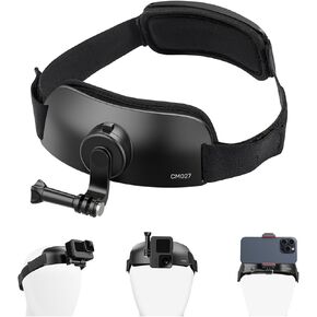حامل حزام الرأس لهاتف Gopro iPhone - ULANZI CM027 2 في 1 مجموعات POV تدعم اللقطات الرأسية ملحقات فيديو Vlog لـ Gopro Hero 12 11 10 9 8 7 أسود/DJI Osmo Actions/insta360 الهاتف الخليوي الذكي in Kuwait