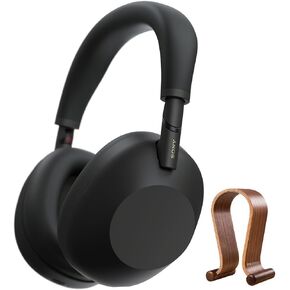 Sony WH-1000XM6/B Best Wireless Noise Canceling Headphones Black Bundle with Deco Gear Wood Headphone Display Stand Secure Tabletop Holder/Gaming Headset Hanger