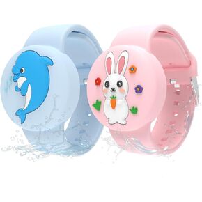 Waterproof Airtag Bracelet for Kids(2 Pack), Soft Silicone Airtags Hidden Wristband, Lightweight GPS Tracker Holder Compatible with Apple Air tag Band for Child(Purple/Pink)