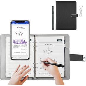 Smart Digital Pen Real-Time Sync Write on Paper Sync to Phone Mobile Voice to Text Sync Handwritten Notes Handwriting Voice to Digital Texts Storage Voice-Controlled Painting (Black)