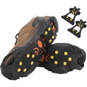 Spikes for Shoes Winter, Crampons, 10 Steel Teeth Outdoor Snow Climbing Crampons Mountaineering Anti Slip Shoe Spikes