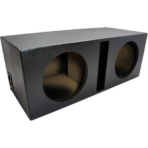 American Sound Connection Dual 10" Subwoofer Universal Fit Vented Port Sub Box Speaker Enclosure - Armor Coated