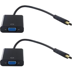 BLUE ELF HDMI to VGA Adapter, Gold-Plated HDMI Male to VGA Female Converter Connector Signal Transmission, Computer/Laptop to Monitor/HDTV, up to 1080p Full HD, Pack of 2 Upgraded