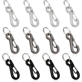 12 Sets Mini Carabiner Clip 1 Inch Small Spring Snap Hook Keychains Tiny Carabiner Clips Mini Paracord Hanging Clips Micro Carabiners for Camera Strap, Backpack Keychains Accessories