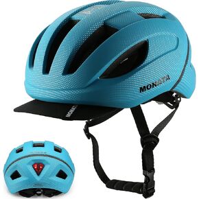 MONATA Bike Helmet, Adult Bicycle Helmet with Light and Detachable Visor for Women Men Youth Cycling Urban Skateboarding Roller Skating Multi-Sports in Kuwait