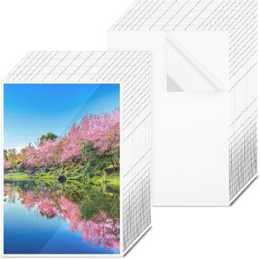 100 Pcs Matte Self Adhesive Laminating Sheets, 8.4 x 12.2 Inches Matte Finish Self Sealing Lamination Sheets, Clear Laminating Sheets No Machine Needed Self Sealing Laminate Sheets