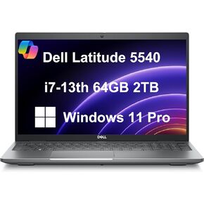 Dell Latitude 5540 Business Laptop (15.6" FHD Anti-Glare, Intel 14-Core i7-1370P vPro, 32GB DDR5 RAM, 1TB SSD) Backlit, Fingerprint, 1080p RGB Webcam, 2x Thunderbolt 4, Win 11 Pro w/Copilot, Gray