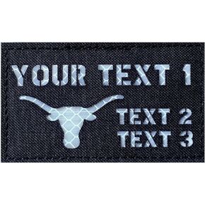 Custom 3.5x2 Inch Reflective America Flag Patch Tactical Vest Patch callsign Patch Hook-Fastener Backing (America Flag)