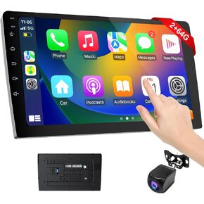 Haudio 9 Inch Cars Radio with Apple Carplay and Android Auto, 2 Din Car Stereo with HD Backup Camera, GPS Navigation, Bluetooth, Voice Control, Mirror Link, FM/AM/AUX for All Vehicles(4+64GB) in Saudi Arabia