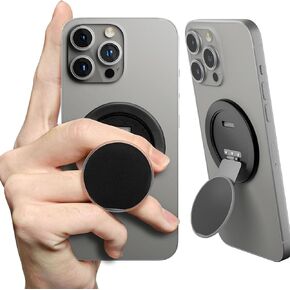 Ultra-Thin for MagSafe Phone Grip, Multi-Angle Cell Phone Ring Holder Stand with Flexible 360° Rotation Metal Hinge, Magnetic Finger Grip Kickstand for iPhone 16/15/14/13/12